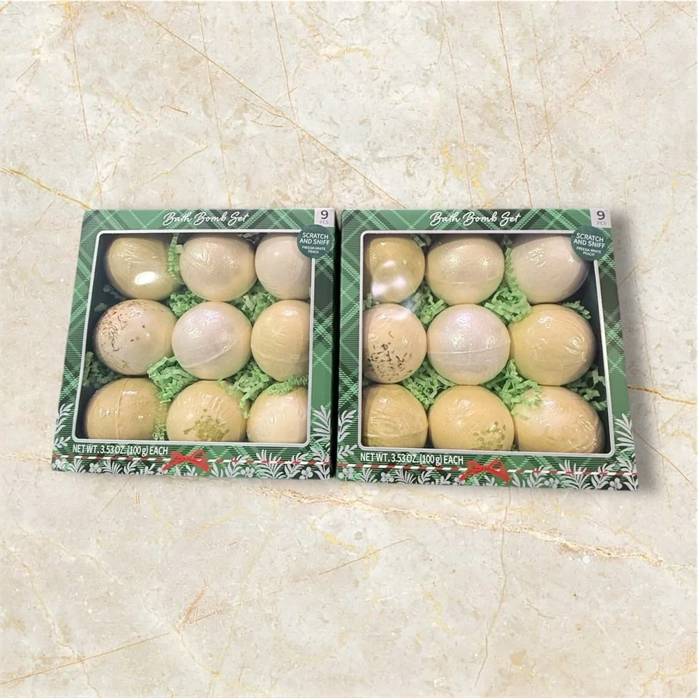 Bath Bomb Gift Set 9 Piece New in Box. Multiple Scents.